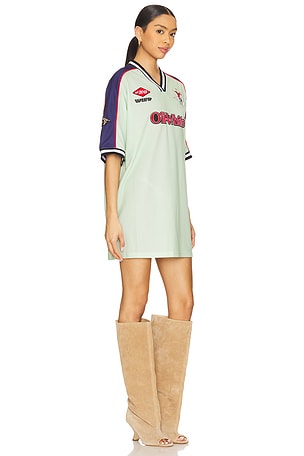 OFF-WHITE Soccer Mini Dress in Green