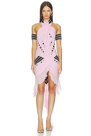 Geo Mirror Rib Dress OFF-WHITE