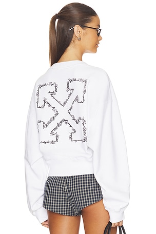 Embroidered Arrow Script Sweatshirt OFF-WHITE