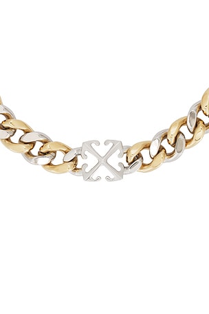 OFF-WHITE Arrow Chain Necklace in Metallic Gold