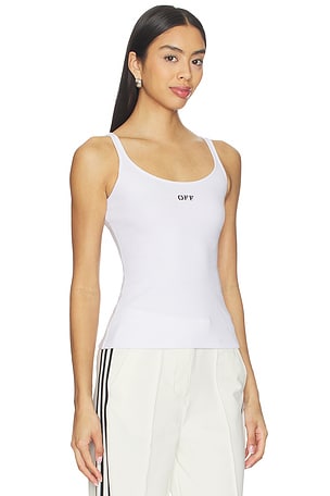 OFF-WHITE Off Stamp Rib Tank Top in White