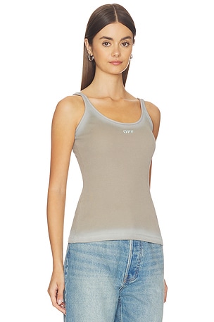 OFF-WHITE Spray Off Stamp Rib Tank Top in Beige