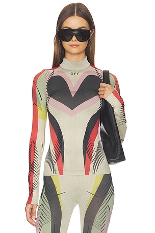 Seamless Color Block Top in Sand Barbados OFF-WHITE