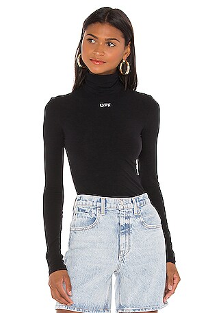 OFF-WHITE High Neck Top in Black & White | REVOLVE