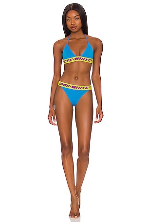 【関税＆送料込み】Off-White Logo-Band Swimsuit OFF-WHITE Logo Band Bikini Set in Blue | REVOLVE