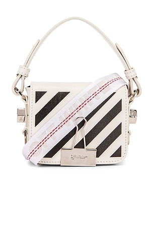 Off-White Black and White Diag Baby Flap Bag Off-White