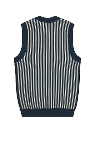 Original Penguin Vertical Stripe Sweater Vest in Navy