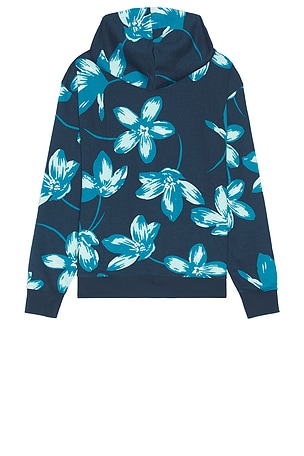 Original Penguin Floral French Terry Hoodie in Blue