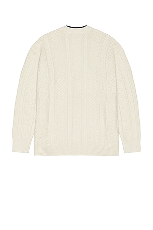 Original Penguin Cable Knit Cardigan in Cream