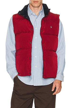 Original Penguin Reversible Corduroy Vest in Blue