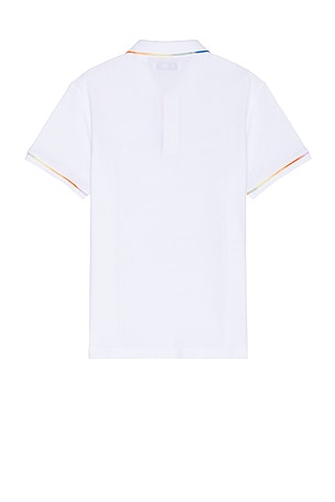 Original Penguin Space Dye Tip Mesh Polo in White