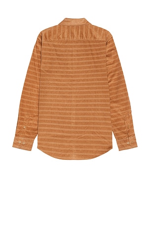 Original Penguin Long Sleeve Corduroy Shirt in Rust