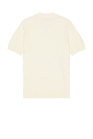 Original Penguin Jacquard Johnny Collar Sweater Polo in Beige
