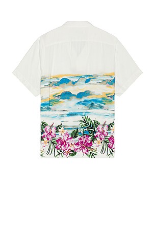 Original Penguin Hibiscus Scene Camp Shirt in White