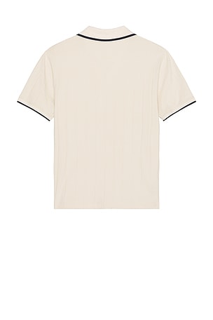 Original Penguin Rib Open Polo in Beige