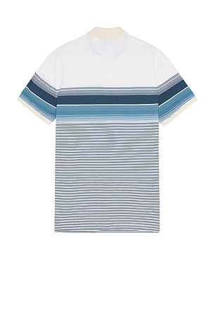 Original Penguin Pique Blocked Stripe Polo in Blue. Size M. Also