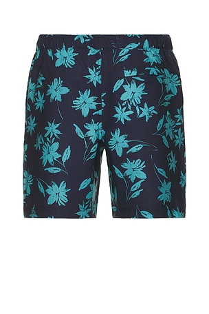Original Penguin 7 All Over Print Swim Shorts in Black
