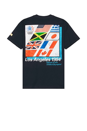 Los Angeles 84 Emblem And Flags Tee Olympics Heritage