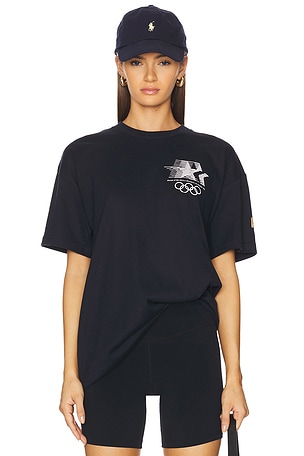 Olympics Heritage Los Angeles 84 Emblem And Flags Tee in Blue