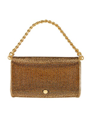 olga berg Nico Crystal Clutch in Metallic Gold