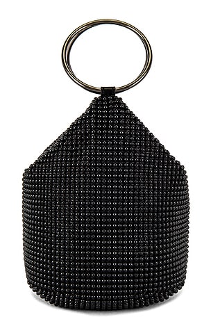 olga berg Bianca Ball Mesh Handle Bag in Black
