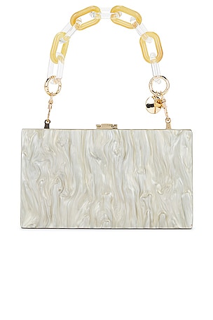 olga berg Erika Acrylic Wave Bag in Beige