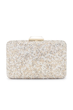 olga berg Shira Hotfix Clutch in Metallic Neutral