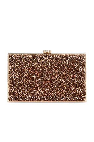 olga berg Asha Hotfix Clutch in Chocolate