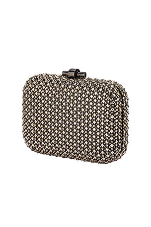 olga berg Ellen Hotfix Clutch in Metallic Neutral