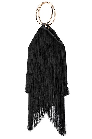 olga berg Jamie Fringed Bag in Black