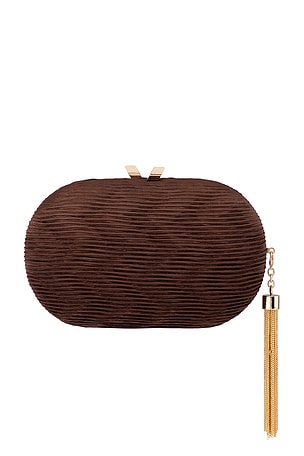 Natalie Pleated Oval Clutch olga berg