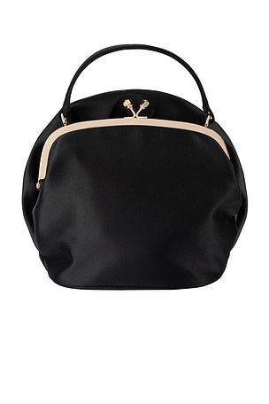olga berg Rosita Rosette Frame Bag in Black