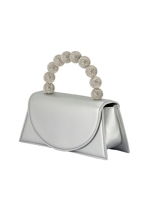 olga berg Gianna Top Handle Bag in Metallic Silver