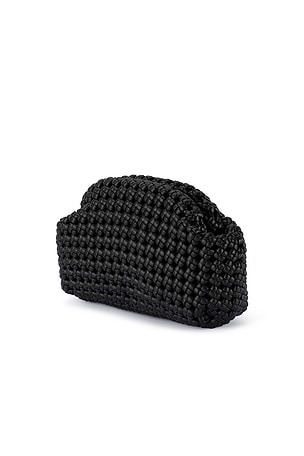 olga berg Everly Hand Woven Clutch in Black