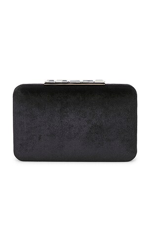 olga berg Eleanor Crystal Top Handle Bag in Black