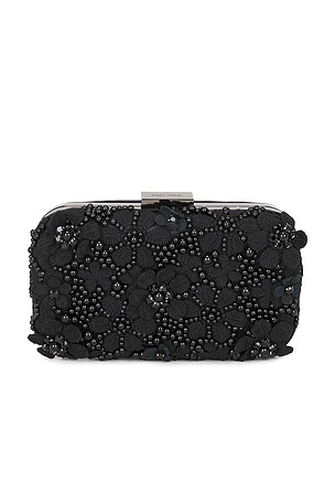 olga berg Beth Encrusted Clutch in Black