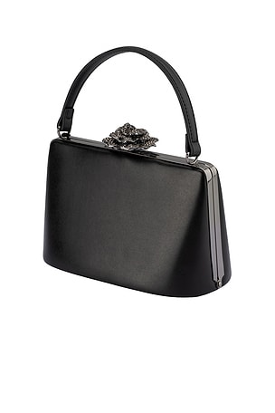 olga berg Grace Embellished Frame Bag in Black