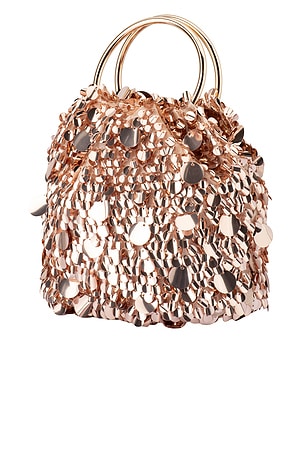 olga berg Vera Sequin Top Handle Bag in Blush