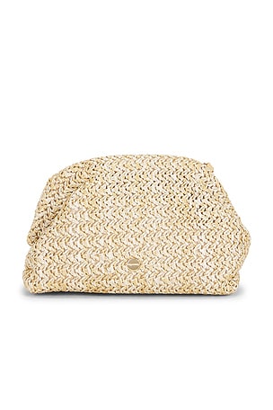 olga berg Fern Crystal Embellished Clutch in Neutral