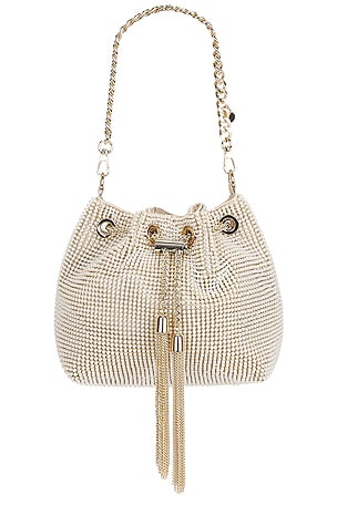 olga berg Miranda Top Handle Bag in Metallic Gold
