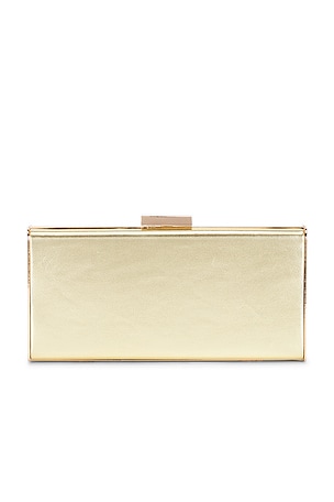 Olga berg bolso de mano delgado samantha en color oro metálico