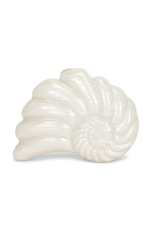 olga berg Ava Pearl Shell Clutch in Ivory