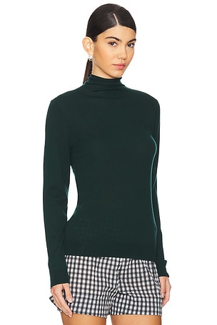 One Grey Day Laguna Merino Turtleneck in Dark Green