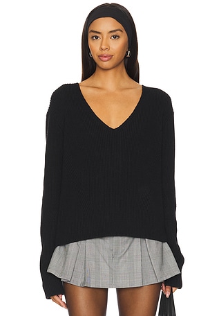 Lauren james shaggy v neck sweatshirt online