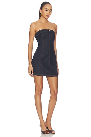 One Teaspoon Pamela Strapless Tube Mini Denim Dress in Blue