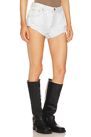 One Teaspoon Bandit Low Waist Denim Short in White