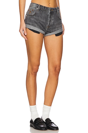 One Teaspoon Bandits Low Waist Denim Short in Charcoal