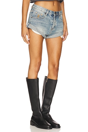 One Teaspoon Bandits Low Waist Denim Shorts in Blue