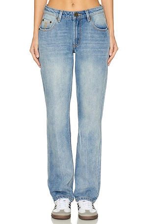 JEANS DE CINTURA MEDIA Y PIERNA RECTA TRUCKERS One Teaspoon