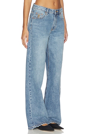One Teaspoon Jackson Mid Waist Wide Leg Jeans in Blue